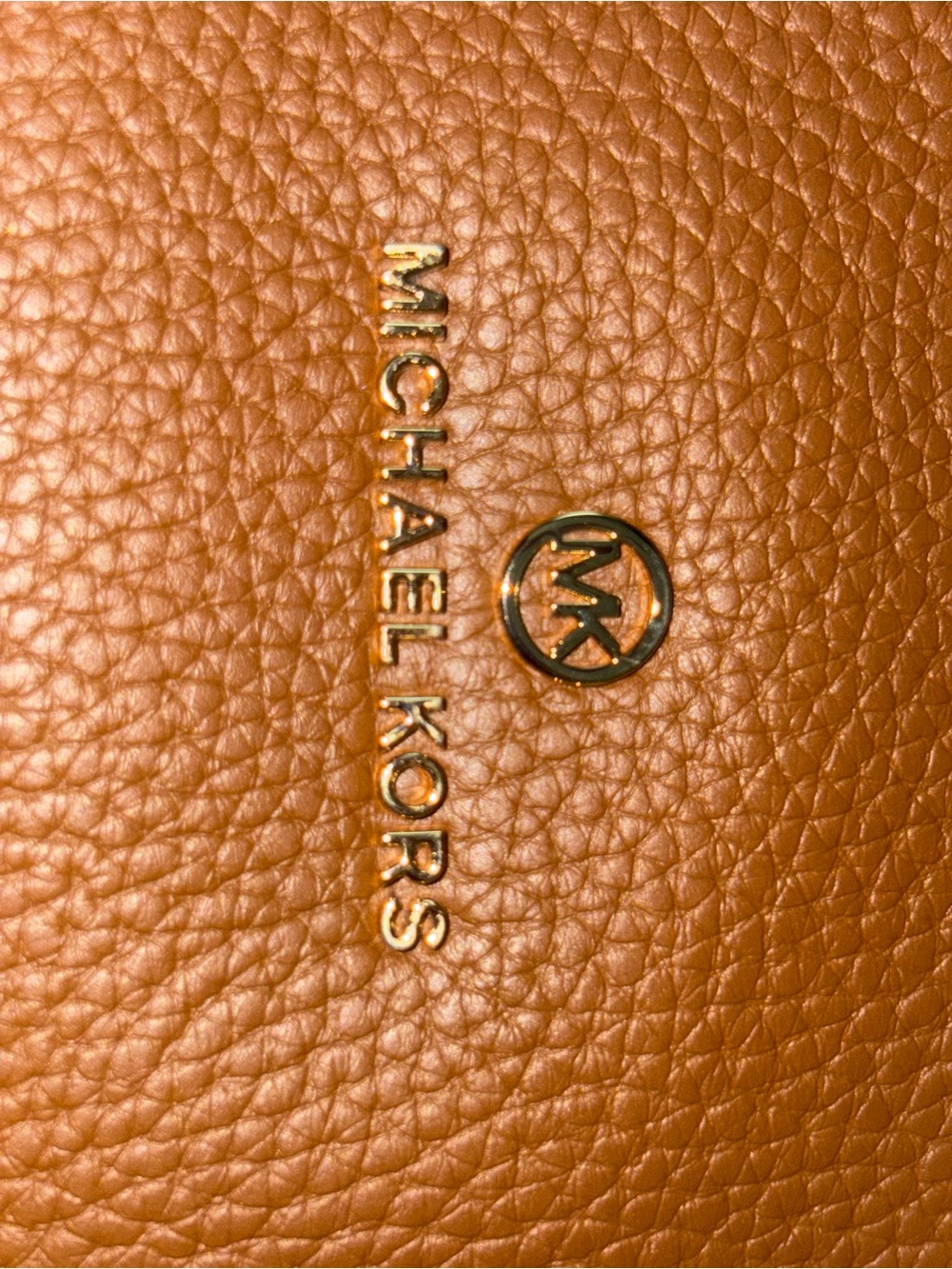MICHAEL Michael Kors Chestnut Pebbled Leather Tote with Gold Hardware - Picture 3 of 4